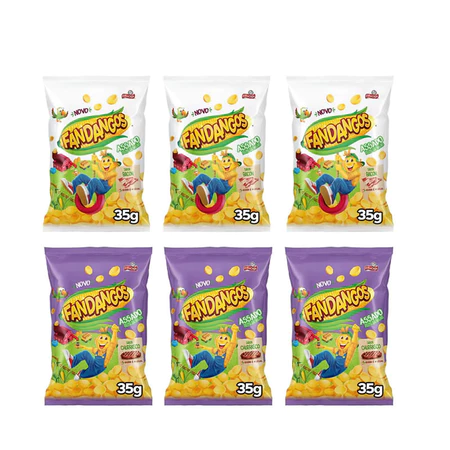 Kit 06 Salgadinhos Churrasco e Bacon Fandangos 35g