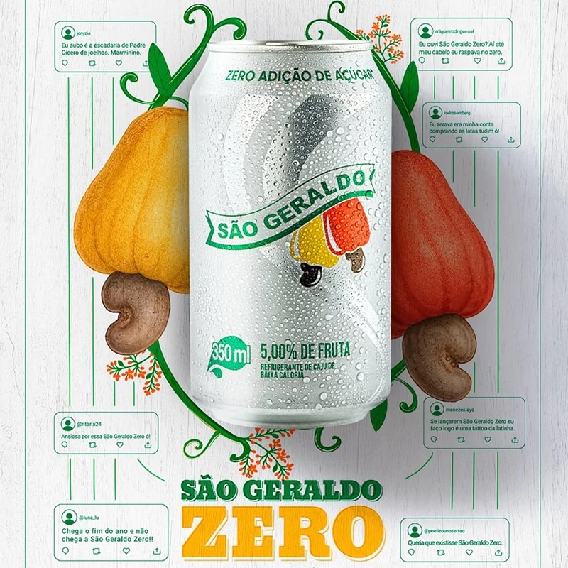 Refrigerante São Geraldo Cajuína Zero 350ml - Imagem 2
